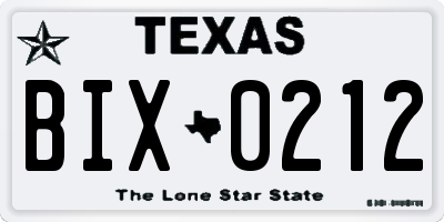 TX license plate BIX0212