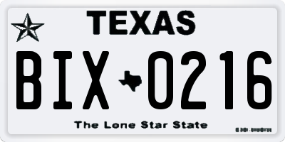 TX license plate BIX0216