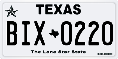 TX license plate BIX0220