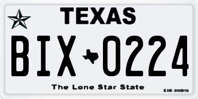 TX license plate BIX0224