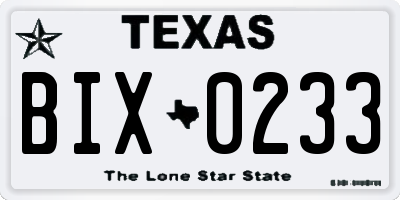 TX license plate BIX0233
