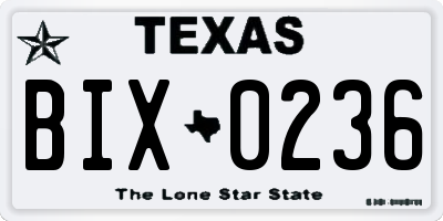 TX license plate BIX0236