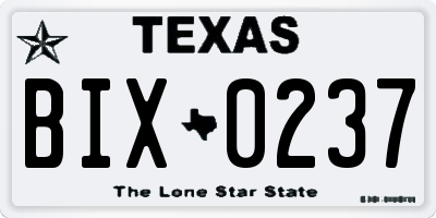 TX license plate BIX0237