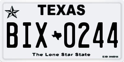 TX license plate BIX0244