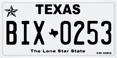 TX license plate BIX0253