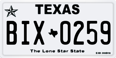 TX license plate BIX0259
