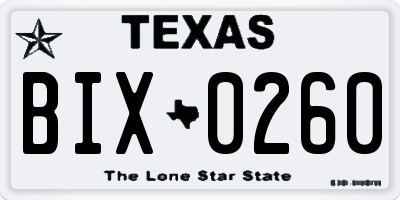 TX license plate BIX0260
