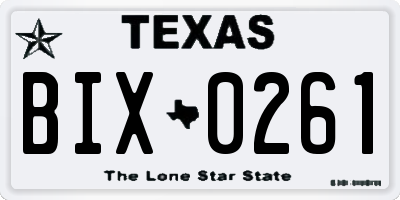 TX license plate BIX0261