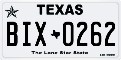 TX license plate BIX0262