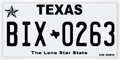 TX license plate BIX0263