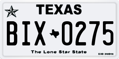 TX license plate BIX0275