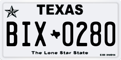 TX license plate BIX0280