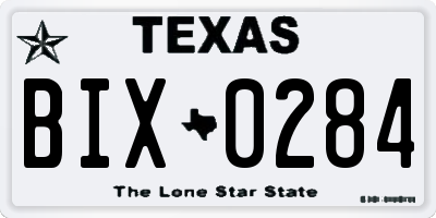 TX license plate BIX0284