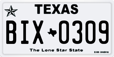 TX license plate BIX0309