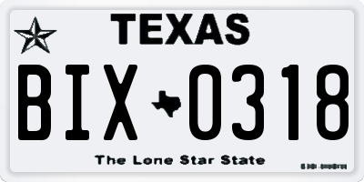 TX license plate BIX0318