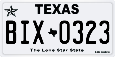 TX license plate BIX0323
