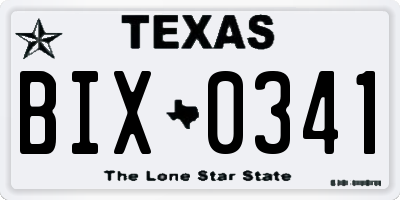 TX license plate BIX0341