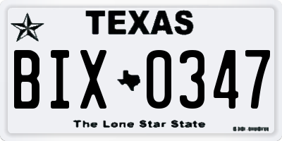 TX license plate BIX0347