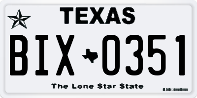 TX license plate BIX0351