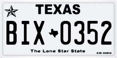 TX license plate BIX0352