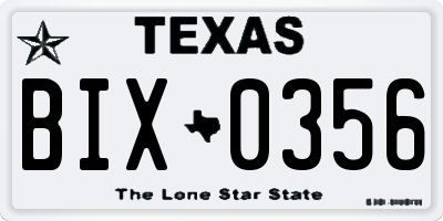 TX license plate BIX0356