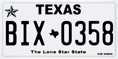 TX license plate BIX0358