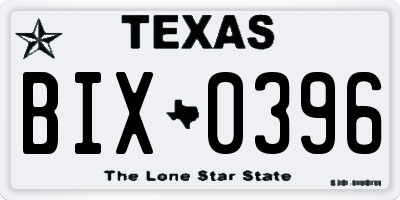 TX license plate BIX0396