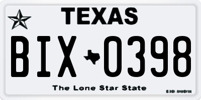 TX license plate BIX0398