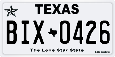 TX license plate BIX0426