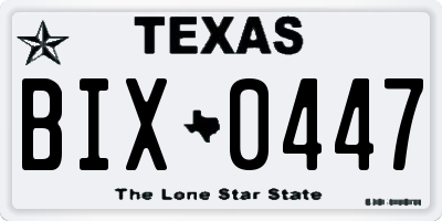 TX license plate BIX0447