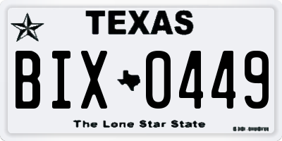 TX license plate BIX0449