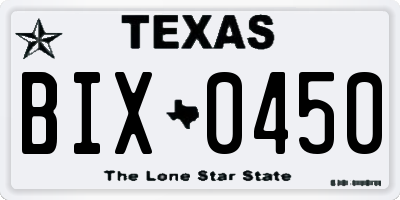 TX license plate BIX0450