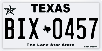 TX license plate BIX0457