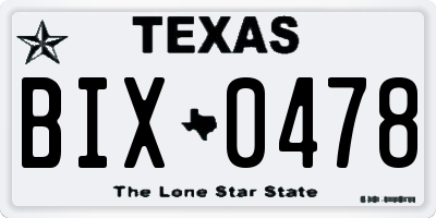 TX license plate BIX0478