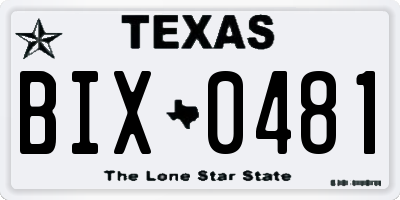 TX license plate BIX0481