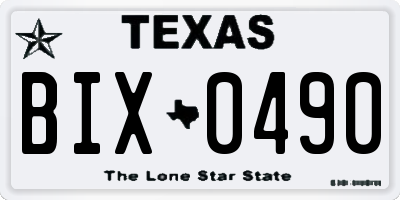 TX license plate BIX0490