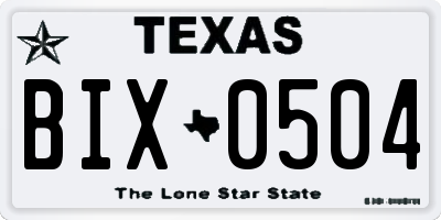 TX license plate BIX0504