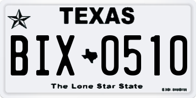 TX license plate BIX0510