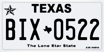 TX license plate BIX0522