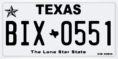 TX license plate BIX0551