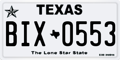 TX license plate BIX0553