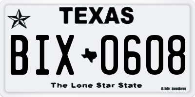 TX license plate BIX0608
