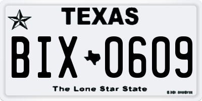 TX license plate BIX0609