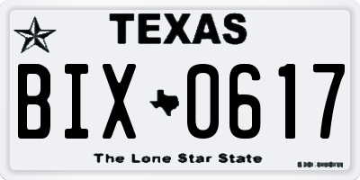 TX license plate BIX0617