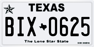 TX license plate BIX0625