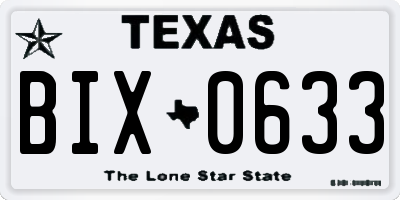TX license plate BIX0633