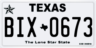 TX license plate BIX0673