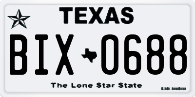 TX license plate BIX0688