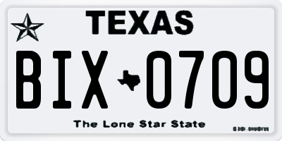 TX license plate BIX0709