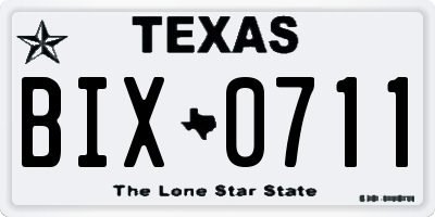 TX license plate BIX0711